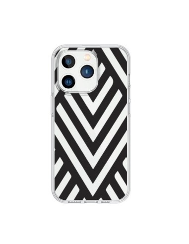 Cover iPhone 15 Pro Geometrico Azteco Nero Trasparente - Dricia Do