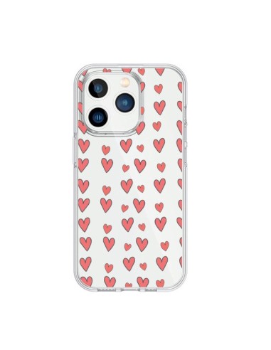 iPhone 15 Pro Case Heart Love Amour Red Clear - Petit Griffin