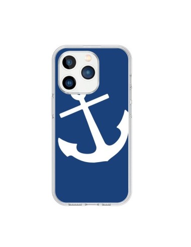 Coque iPhone 15 Pro Ancre Navire Navy Blue Anchor - Mary Nesrala