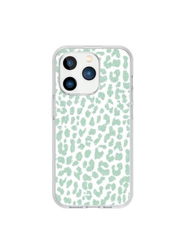 Coque iPhone 15 Pro Leopard Menthe Mint - Mary Nesrala