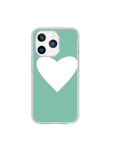 Coque iPhone 15 Pro Coeur Mint Vert - Mary Nesrala