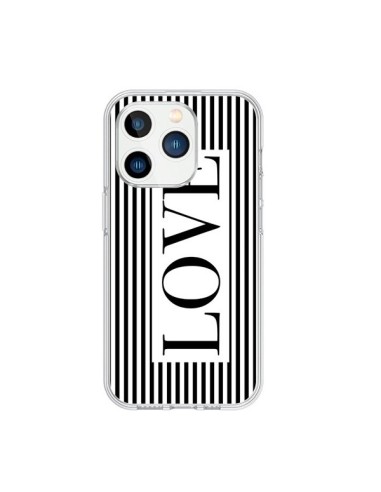 Coque iPhone 15 Pro Love Noir et Blanc - Mary Nesrala