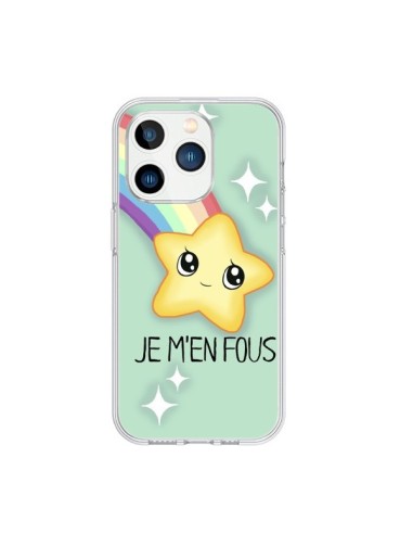 Coque iPhone 15 Pro Etoile Je m'en fous - Maryline Cazenave