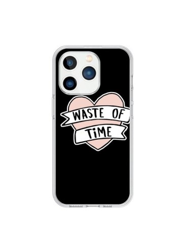 Cover iPhone 15 Pro Waste of Time Coeur - Maryline Cazenave