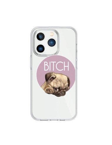 Coque iPhone 15 Pro Bulldog Bitch Transparente - Maryline Cazenave