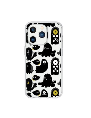 Cover iPhone 15 Pro Monsters Pattern Mostri Trasparente - Maria Jose Da Luz