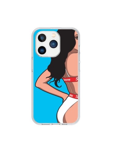 Cover iPhone 15 Pro Pop Art Donna Blu - Mikadololo