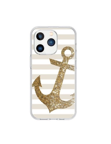 Cover iPhone 15 Pro Ancora Marina Oro - Monica Martinez