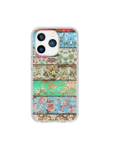 iPhone 15 Pro Case Rococo Style Wood Flowers - Maximilian San