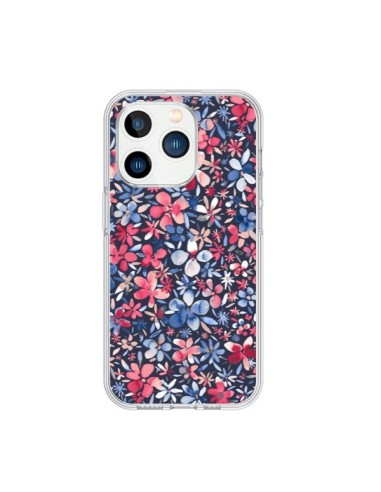 Cover iPhone 15 Pro Colorful Little Fiori Azzurro - Ninola Design