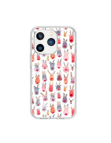 iPhone 15 Pro Case Cute Winter Reindeers - Ninola Design