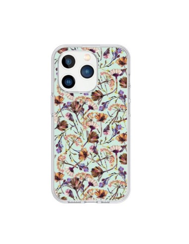 Cover iPhone 15 Pro Dry Blu Fiori - Ninola Design