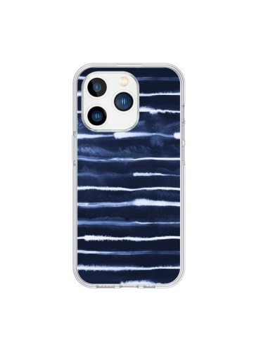 Coque iPhone 15 Pro Electric Lines Navy - Ninola Design