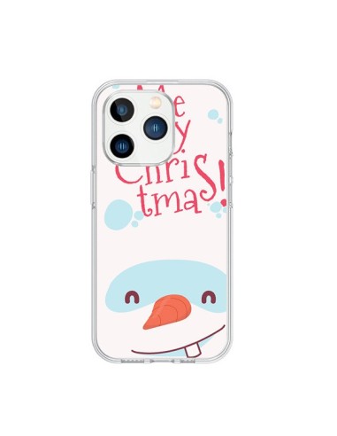 Coque iPhone 15 Pro Bonhomme de Neige Merry Christmas Noël - Nico