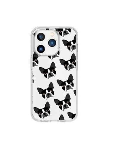 Cover iPhone 15 Pro Cani Boston Terrier Trasparente - Pet Friendly