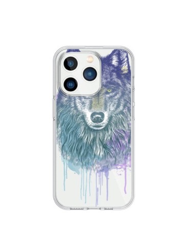 Cover iPhone 15 Pro Lupo Animale Trasparente - Rachel Caldwell