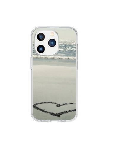 Coque iPhone 15 Pro Coeoeur Plage Beach Mer Sea Love Sable Sand - R Delean