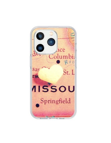 Coque iPhone 15 Pro Carte Map Missouri Coeoeur - R Delean