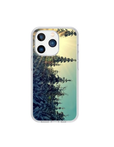 Cover iPhone 15 Pro Paesaggio Invernale Neve Montagne Ski Abeti - R Delean