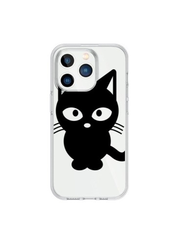 Cover iPhone 15 Pro Gatto Nero Trasparente - Yohan B.