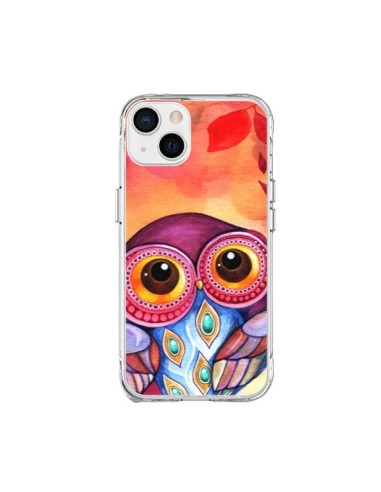 Cover iPhone 15 Plus Gufo Foglie Autunno - Annya Kai