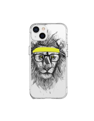 Cover iPhone 15 Plus Hipster Leone Trasparente - Balazs Solti