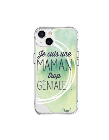 Cover iPhone 15 Plus Sono una Mamma Geniale Verde Trasparente - Chapo