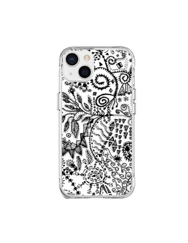 iPhone 15 Plus Case Aztec Black and White - Eleaxart