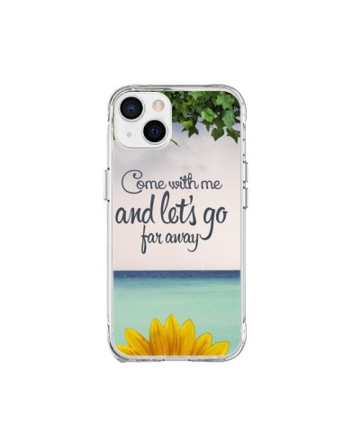 Cover iPhone 15 Plus Let's Go Far Away Fiori Girasoli - Eleaxart