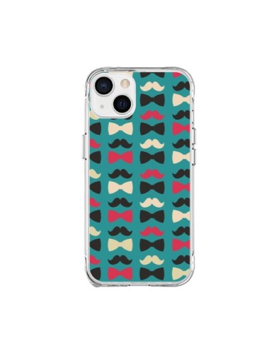 Cover iPhone 15 Plus Hipster Moustache Papillon - Eleaxart