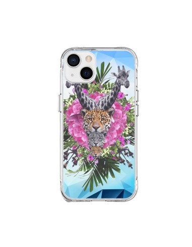 iPhone 15 Plus Case Giraffe Lions Tigers Jungle - Eleaxart