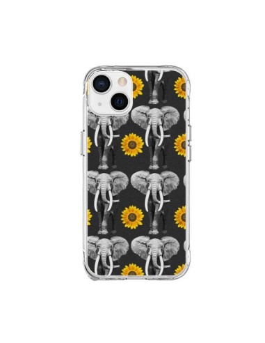 Coque iPhone 15 Plus Elephant Tournesol - Eleaxart