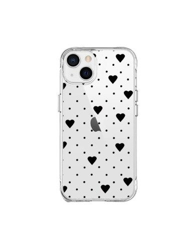 Coque iPhone 15 Plus Point Coeur Noir Pin Point Heart Transparente - Project M