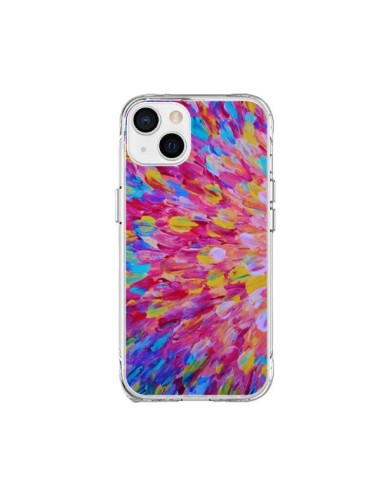 iPhone 15 Plus Case Flowers Blue Pink Splash - Ebi Emporium