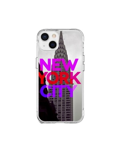 iPhone 15 Plus Case New York City Pink Red - Javier Martinez