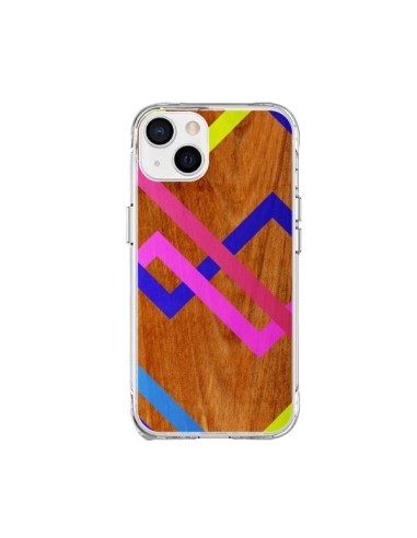 Cover iPhone 15 Plus Rosa Giallo Legno Azteque Aztec Tribal - Jenny Mhairi