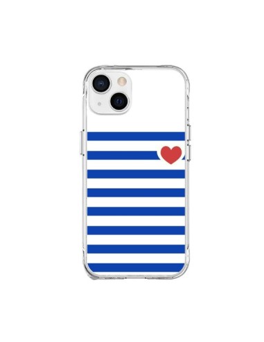 Coque iPhone 15 Plus Mariniere Coeur - Jonathan Perez