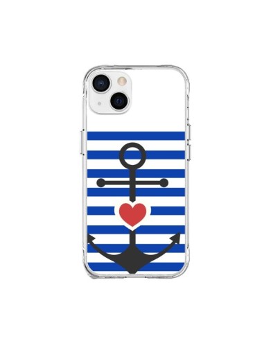 Cover iPhone 15 Plus Mariniere Ancora Marina Cuore - Jonathan Perez