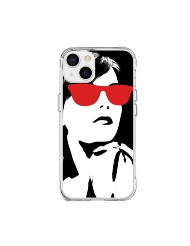 Coque iPhone 15 Plus Fille Lunettes Rouges - Jonathan Perez