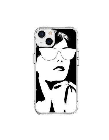 Cover iPhone 15 Plus Ragazza Occhiali Bianco - Jonathan Perez