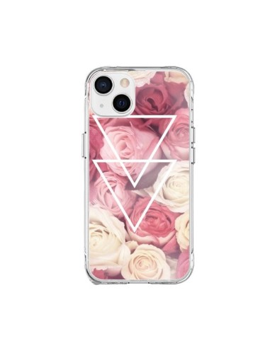 iPhone 15 Plus Case Pink Triangles Flowers - Jonathan Perez