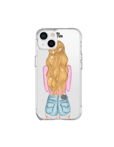 Cover iPhone 15 Plus Blonde Don't Care Bionda Trasparente - kateillustrate