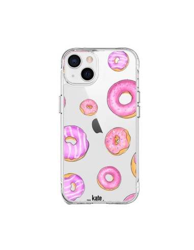 Cover iPhone 15 Plus Ciambelle Rosa Trasparente - kateillustrate