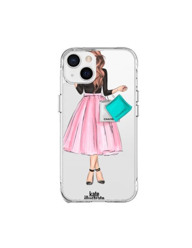 Coque iPhone 15 Plus Shopping Time Transparente - kateillustrate