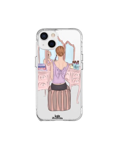 Cover iPhone 15 Plus Vanity Parrucchiera Make Up Trasparente - kateillustrate