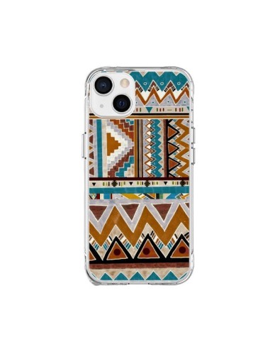 Coque iPhone 15 Plus Azteque Vert Marron - Kris Tate