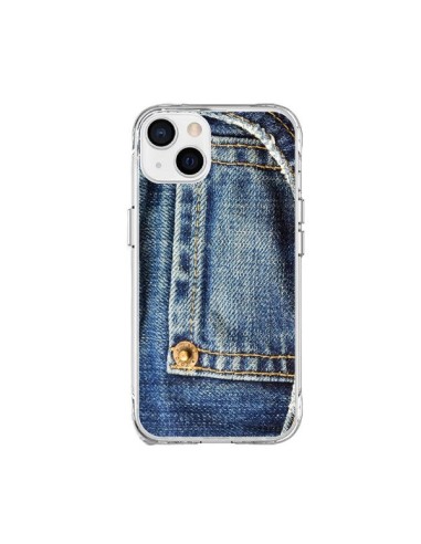 Coque iPhone 15 Plus Jean Bleu Vintage - Laetitia