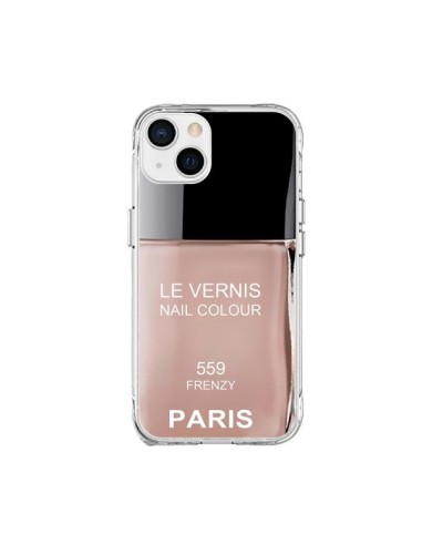 Coque iPhone 15 Plus Vernis Paris Frenzy Beige - Laetitia