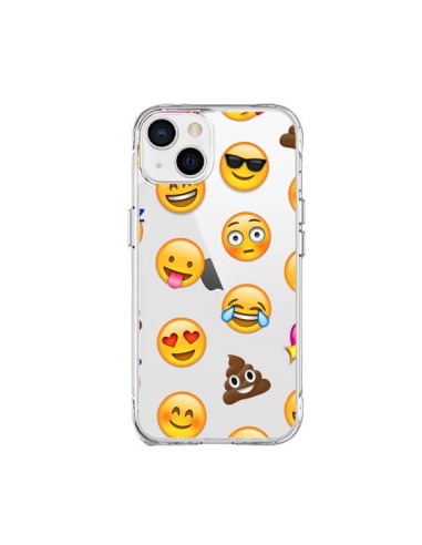 Cover iPhone 15 Plus Emoji Trasparente - Laetitia