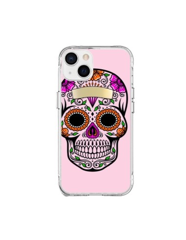 Cover iPhone 15 Plus Teschio Messicano Rosa Multicolore - Laetitia